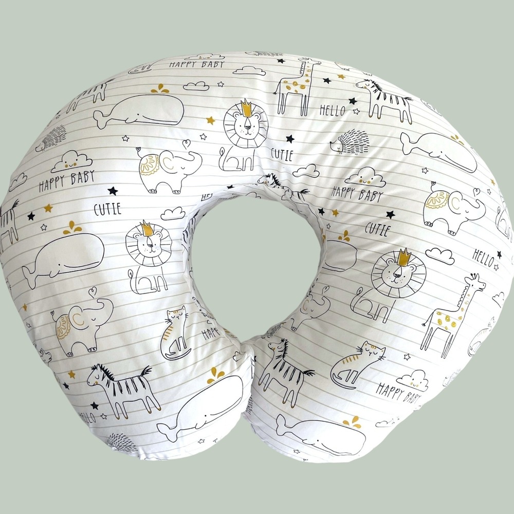 Boppy Original Nursing Pillow Classic Animal Print Happy Baby Support Positioner
